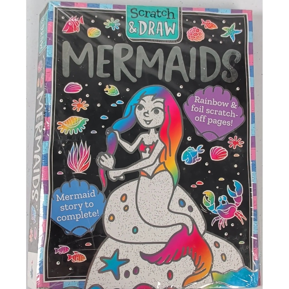 Imagine That Scratch & Draw Mermaids Rainbow & Foil Scratch-Off‎ Paperback